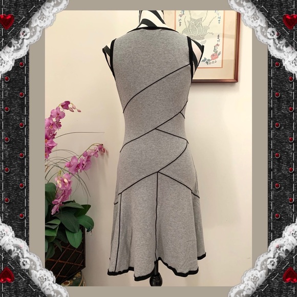 Derek Lam 10 Crosby Gray Ponte Fit & Flare Dress - Picture 3 of 8